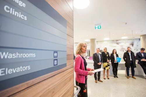 MIKAELA MACKENZIE / WINNIPEG FREE PRESS
Lanette Siragusa, Chief Integration Officer of health services and Chief Nursing Officer at Shared Health, speaks before a tour of the new HSC Winnipeg Womens Hospital in Winnipeg on Tuesday, Feb. 26, 2019. 
Winnipeg Free Press 2019.