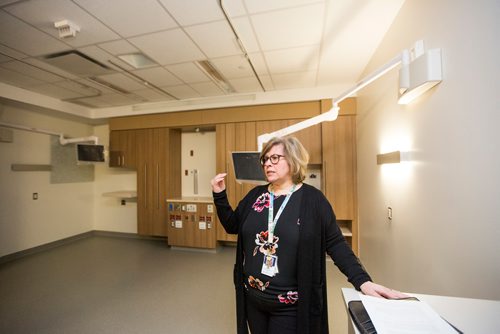 MIKAELA MACKENZIE / WINNIPEG FREE PRESS
Monika Warren, Director of Patient Services at child health talks about the NICU while leading a tour of the new HSC Winnipeg Womens Hospital in Winnipeg on Tuesday, Feb. 26, 2019. 
Winnipeg Free Press 2019.