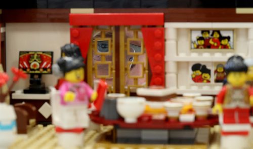 TREVOR HAGAN / WINNIPEG FREE PRESS
A Chinese New Years themed set owned by Shaun Warkentin that Yvette Shang brought back from China at the Manitoba LEGO Club block party, for Dave Sanderson, Sunday, February 24, 2019.