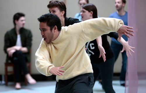 PHIL HOSSACK / WINNIPEG FREE PRESS - The Ensemble for "Pippin" dances through a scene in rehearsal Tuesday. Randall King review.  - February 26, 2019.