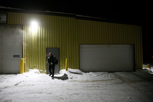 JOHN WOODS / WINNIPEG FREE PRESS
After an eighteen hour day Roger Hamelin, a bus driver with Beaver Bus Lines, heads home from the depot Sunday, February 24, 2019. Hamelin drove from Winnipeg to Steinbach to pick up the Steinbach Pistons and then onto Waywayseecappo where they played the Waywayseecappo Wolverines and then back to Winnipeg in what turned out to be an eighteen hour day.