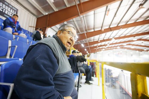 JOHN WOODS / WINNIPEG FREE PRESS
Charles Tourangeau from Kamsack, SK drove 155km to watch the Steinbach Pistons and Waywayseecappo Wolverines in  Waywayseecappo Sunday, February 24, 2019. Steinbach Pistons hit the road on a bus to Waywayseecappo where they played the Waywayseecappo Wolverines and then returned to Steinbach for a 17.5 hour day.