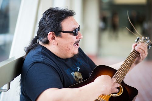 MIKAELA MACKENZIE / WINNIPEG FREE PRESS
Lucien Spence practices in the skywalks downtown in Winnipeg on Wednesday, Feb. 27, 2019. He believes that it is his duty to share his musical talent, and also finds the exposure to be a perk of busking.
Winnipeg Free Press 2019.