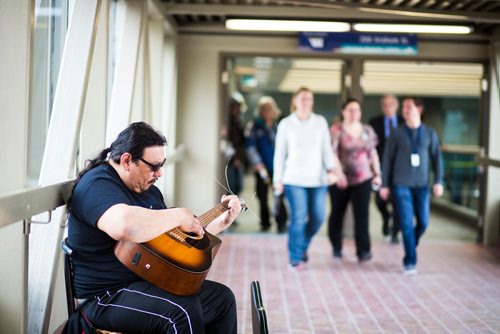 MIKAELA MACKENZIE / WINNIPEG FREE PRESS
Lucien Spence practices in the skywalks downtown in Winnipeg on Wednesday, Feb. 27, 2019. He believes that it is his duty to share his musical talent, and also finds the exposure to be a perk of busking.
Winnipeg Free Press 2019.