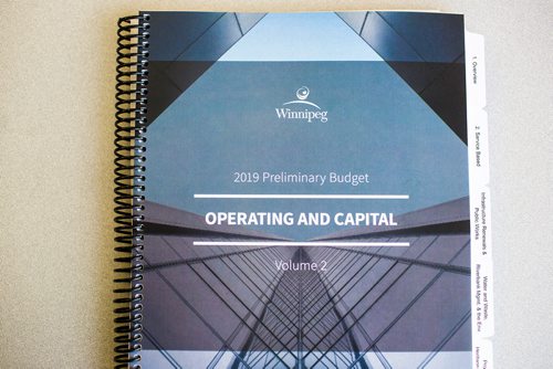 MIKAELA MACKENZIE / WINNIPEG FREE PRESS
The 2019 budget at City Hall in Winnipeg on Friday, March 1, 2019. 
Winnipeg Free Press 2019.