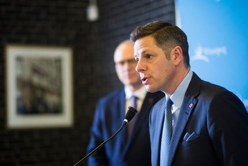 MIKAELA MACKENZIE / WINNIPEG FREE PRESS
Mayor Brian Bowman speaks to the media about the newly released 2019 budget at City Hall in Winnipeg on Friday, March 1, 2019. 
Winnipeg Free Press 2019.