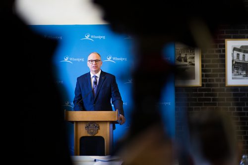 MIKAELA MACKENZIE / WINNIPEG FREE PRESS
Finance chair Scott Gillingham speaks to the media about the newly released 2019 budget at City Hall in Winnipeg on Friday, March 1, 2019. 
Winnipeg Free Press 2019.