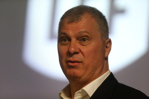 CFL Commissioner Randy Ambrosie speaks to Blue Bombers fans during an event at Investors Group Field on Friday, March 1 2019. Shannon VanRaes / Winnipeg Free Press