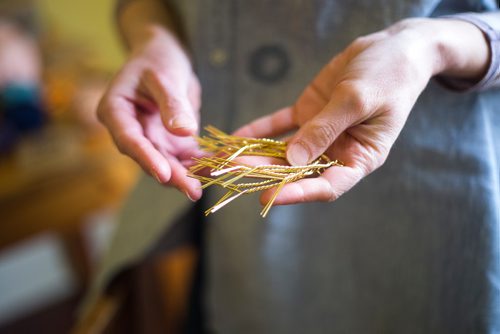 MIKAELA MACKENZIE / WINNIPEG FREE PRESS
Wire feet, which will later be wrapped in tape, at Jodie Jane's workshop in her home in Winnipeg on Monday, March 4, 2019. 
Winnipeg Free Press 2019.