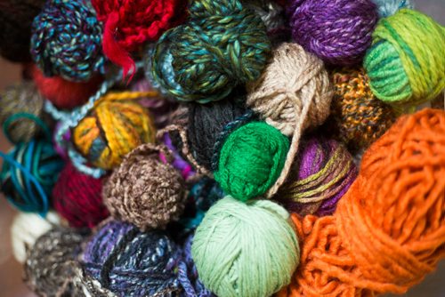 MIKAELA MACKENZIE / WINNIPEG FREE PRESS
Colourful wool at Jodie Jane's workshop in her home in Winnipeg on Monday, March 4, 2019. 
Winnipeg Free Press 2019.