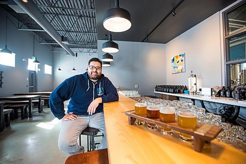 MIKAELA MACKENZIE / WINNIPEG FREE PRESS
Andrew Sookram, who's opening a new brewery called Sookram's, poses for a portrait in the taproom in Winnipeg on Wednesday, March 6, 2019. 
Winnipeg Free Press 2019.