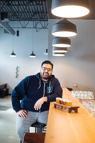 MIKAELA MACKENZIE / WINNIPEG FREE PRESS
Andrew Sookram, who's opening a new brewery called Sookram's, poses for a portrait in the taproom in Winnipeg on Wednesday, March 6, 2019. 
Winnipeg Free Press 2019.