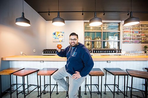 MIKAELA MACKENZIE / WINNIPEG FREE PRESS
Andrew Sookram, who's opening a new brewery called Sookram's, poses for a portrait in the taproom in Winnipeg on Wednesday, March 6, 2019. 
Winnipeg Free Press 2019.