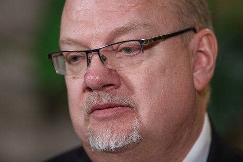 MIKE DEAL / WINNIPEG FREE PRESS
Kelvin Goertzen Minister of Education and Training after question period Wednesday afternoon in the Manitoba Legislative building.
190306 - Wednesday, March 06, 2019.