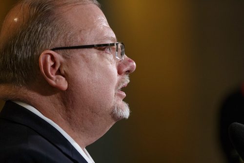 MIKE DEAL / WINNIPEG FREE PRESS
Kelvin Goertzen Minister of Education and Training after question period Wednesday afternoon in the Manitoba Legislative building.
190306 - Wednesday, March 06, 2019.