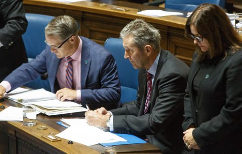 MIKE DEAL / WINNIPEG FREE PRESS
Premier Brian Pallister during question period at the Manitoba Legislative building Wednesday afternoon.
190306 - Wednesday, March 06, 2019.