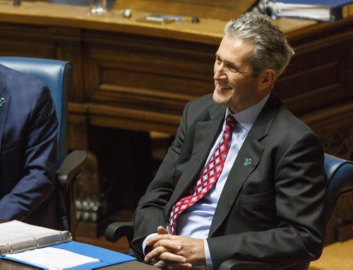 MIKE DEAL / WINNIPEG FREE PRESS
Premier Brian Pallister during question period at the Manitoba Legislative building Wednesday afternoon.
190306 - Wednesday, March 06, 2019.