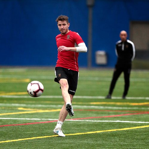 PHIL HOSSACK / WINNIPEG FREE PRESS - Valour FC's mid-fielder Josip Golubar at the team workout Wednesday afternoon. See story. -March 6, 2019.