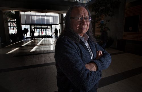 PHIL HOSSACK / WINNIPEG FREE PRESS - Fox Lake's Robert Wavey poses at Mb Hydro's Winnipeg HQ prior to  an interview with Melissa Martin. See her story. -March 6, 2019.
