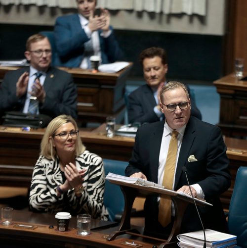 PHIL HOSSACK / WINNIPEG FREE PRESS - Budget - The Honourable Scott Fielding delivers his budget Thursday in the Manitoba Legislature. See stories.  - March7, 2019
