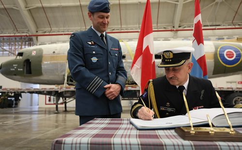 RUTH BONNEVILLE / WINNIPEG FREE PRESS


LOCAL - plane to Poland

Colonel Eric Charron, Wing Commander, 17 Wing stands next to Capt. Ksiazek Defence, Military, Navel and Air Attaché Embassy of the Republic of Poland as he signs a book at  the departure ceremony to mark the repatriation of a WWII Polish DC-3 aircraft from Canada to Poland at 17 Wing Winnipeg Friday.  

Also in attendance at the ceremony were, officials with the armed forces, local politicians, and members of the Polish community to honour the aircraft which is very symbolic to the Polish community.

See more information in media release.


March 08, 2019

