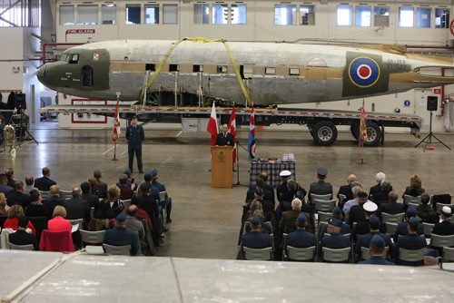 RUTH BONNEVILLE / WINNIPEG FREE PRESS


LOCAL - plane to Poland

Mikolaj Cholewcz, Deputy Polish Ambassador to Canada, Colonel Eric Charron, Wing Commander, 17 Wing and many other officials with the armed forces, local politicians, and members of the Polish community attend the departure ceremony to mark the repatriation of a WWII Polish DC-3 aircraft from Canada to Poland at 17 Wing Winnipeg Friday.  




See more information in media release.


March 08, 2019
