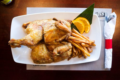 MIKAELA MACKENZIE / WINNIPEG FREE PRESS
The fried chicken at Max's, a Filipino chain on St. James street, in Winnipeg on Tuesday, March 12, 2019. 
Winnipeg Free Press 2019.