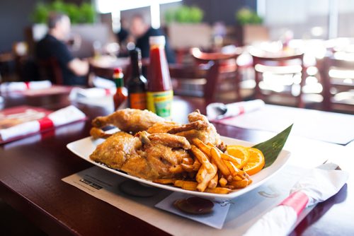 MIKAELA MACKENZIE / WINNIPEG FREE PRESS
The fried chicken at Max's, a Filipino chain on St. James street, in Winnipeg on Tuesday, March 12, 2019. 
Winnipeg Free Press 2019.