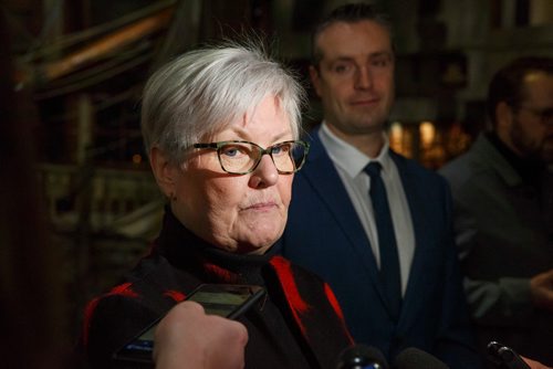 MIKE DEAL / WINNIPEG FREE PRESS
Roberta Christianson, chair of the Manitoba Arts Council talks during an announcement that the provincial government is releasing an action plan that will "guide the decision-making process for Manitoba's cultural and creative industries" Tuesday morning in the Nonsuch Gallery at the Manitoba Museum.
190312 - Tuesday, March 12, 2019.