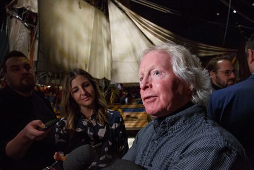 MIKE DEAL / WINNIPEG FREE PRESS
Dan Donahue, chair at Manitoba Film and Music, talks during an announcement that the provincial government is releasing an action plan that will "guide the decision-making process for Manitoba's cultural and creative industries" Tuesday morning in the Nonsuch Gallery at the Manitoba Museum.
190312 - Tuesday, March 12, 2019.