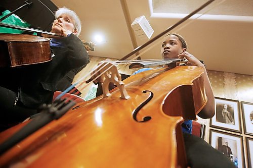 JOHN WOODS / WINNIPEG FREE PRESS
Robhino Garcia,  a student at Sistema Winnipeg, plays for Janice Filmon, Lieutenant Governor, as part of her Conversations and Celebrations series at Government House in Winnipeg Tuesday, March 12, 2019.