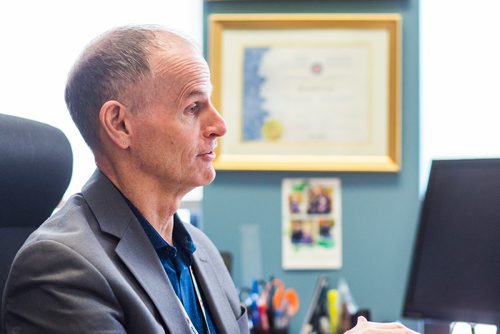 MIKAELA MACKENZIE / WINNIPEG FREE PRESS
Rick Lees, executive director of the Main Street Project, talks to the Free Press about the addictions alliance report in Winnipeg on Wednesday, March 13, 2019. 
Winnipeg Free Press 2019.