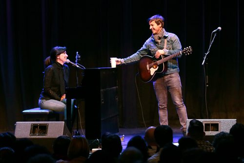 PHIL HOSSACK / WINNIPEG FREE PRESS - Chantal Kreviazuk & Raine Maida perform and answer audience questions Wednesday evening at the Park Theatre. 
STAND-UP
""Their romance made headlines as Canadas beautiful young rock royalty, but nearly two decades and three children later, Raine Maida (Our Lady Peace) and Chantal Kreviazuk struggle  like most people  with their relationship. Im Going to Break Your Heart captures the raw and wrenching journey these renowned singer-songwriters took to find their way back to each other. Filmed on Frances isolated but romantic Saint Pierre et Miquelon island in the dead of winter, the documentary immerses viewers in their musical relationship, even as it exposes long-standing wounds and unresolved heartache. Ultimately, Im Going to Break Your Heart is the true story of rediscovering love through creativity, in which music plays the lead role.""- March13, 2019.