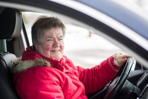 MIKAELA MACKENZIE / WINNIPEG FREE PRESS
Connie Newman, executive director of the Manitoba Association of Senior Centres, poses for a portrait in her car Winnipeg on Thursday, March 14, 2019. Newman believes driver retesting should be outcome-based (collisions, medical conditions) regardless of age, without mandatory age-based retesting.
Winnipeg Free Press 2019.