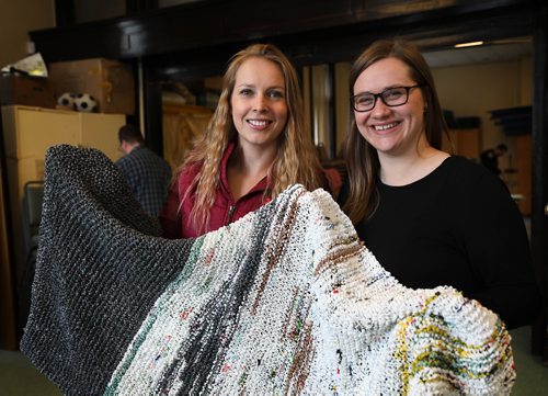 RUTH BONNEVILLE / WINNIPEG FREE PRESS

Green Page - Tessa Whitecloud (blond) and Laura Dahl within organization called 1JustCity which helps out the homeless, hold a blanket made out of  hundreds of discarded plastic bags. They have also made reusable bags with discarded plastic bags to help the environment and encourage people to reuse their bags. 

See story. 


March 14,, 2019
