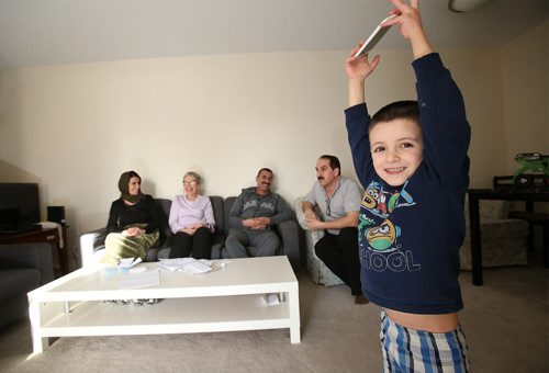 Five-year-old Bewar Zndnam at the family's apartment in Winnipeg. Feb.13, 2019. Shannon VanRaes/Winnipeg Free Press