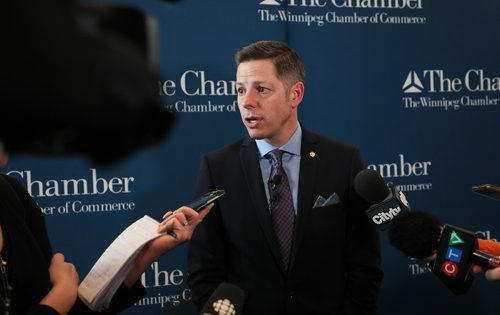 RUTH BONNEVILLE / WINNIPEG FREE PRESS

Local - Bowman presser after state of the city address. 

Mayor Brian Bowman answers questions from reporters after making his state of the city address at RBC Convention Centre, Friday.


March 15,, 2019
