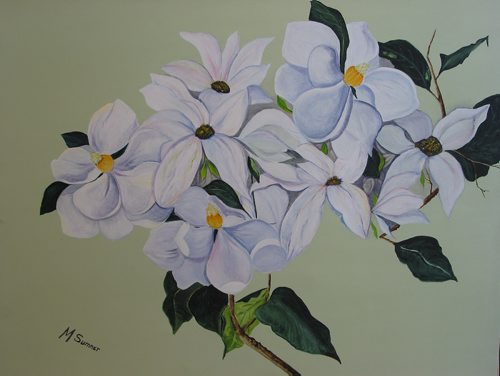 Canstar Community News March 12, 2019 - Marie Sumner's acrylic painting of blossoms. (ANDREA GEARY/CANSTAR COMMUNITY NEWS)