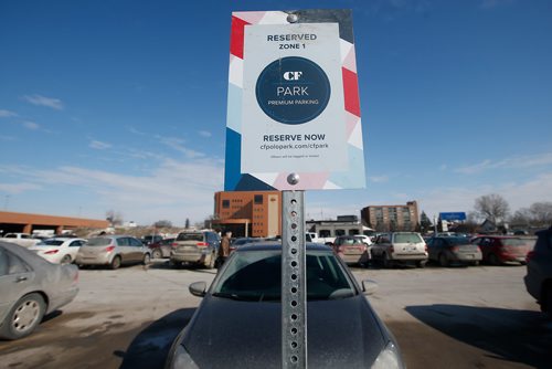JOHN WOODS / WINNIPEG FREE PRESS
Pay-for-use premium parking sits unused at Polo Park shopping centre in Winnipeg Monday, March 18, 2019.