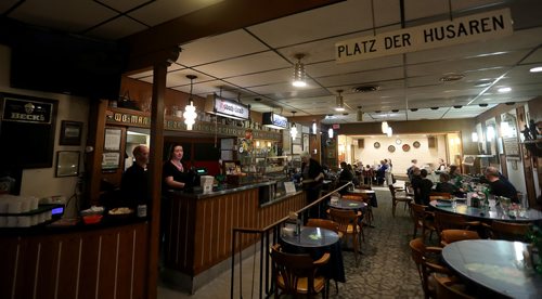 TREVOR HAGAN / WINNIPEG FREE PRESS
All you can eat schnitzel at the Schnitzelahus at the German Society of Winnipeg, for Dave Sanderson, Friday, March 15, 2019.