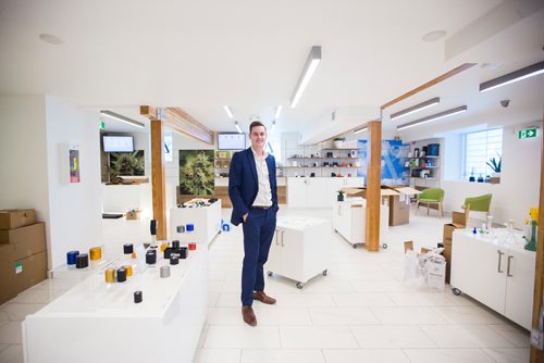 MIKAELA MACKENZIE / WINNIPEG FREE PRESS
John Arbuthnot, CEO of Delta 9 Cannabis, poses in the new store in Osborne Village in Winnipeg on Wednesday, March 20, 2019. 
Winnipeg Free Press 2019.