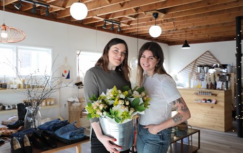 RUTH BONNEVILLE / WINNIPEG FREE PRESS

Sunday This City - Public General Store at 156 Sherbrook St
.
Photos of owners Olena Kozel, Erin Ahl (white shirt, jeans) and their store for Sunday Feature.  

What:  This is for a Sunday This City piece on the Public General Store, which sells numerous handmade goods from Winnipeg, as well as all over the country, and as far as Europe

Shots of the girls in their three-year-old store with bouquets, vintage clothing, homemade line of scents, refillable soaps and interior and exterior shots.


See Dave Sanderson story.

March 20, 2019

