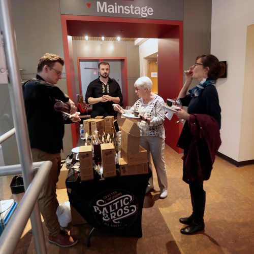 PHIL HOSSACK / WINNIPEG FREE PRESS - Pairings at PTE Wednesday evening, local restaurants providing food samples paired with wine from Kenaston wine market, in all different areas of the theatre  rehearsal hall, stage, offices, etc. Jill Wilson story.  - March 20, 2019.