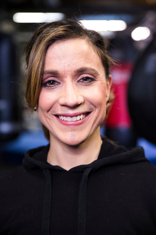 MIKAELA MACKENZIE / WINNIPEG FREE PRESS
Sabrina Carnevale, new health columnist, poses for a portrait at the at Pan Am Boxing Club before a noon class in Winnipeg on Thursday, March 21, 2019. 
Winnipeg Free Press 2019.