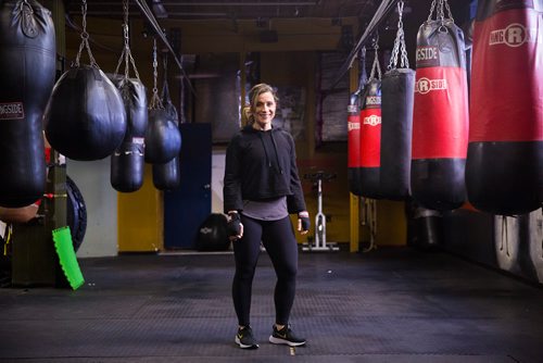 MIKAELA MACKENZIE / WINNIPEG FREE PRESS
Sabrina Carnevale, new health columnist, poses for a portrait at the at Pan Am Boxing Club before a noon class in Winnipeg on Thursday, March 21, 2019. 
Winnipeg Free Press 2019.