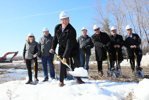 RUTH BONNEVILLE / WINNIPEG FREE PRESS

BIZ - Ground breaking on Selkirk's largest development in decades. Vaughan Street West.

Selkirk Manitoba  mayor Larry Johannson along with members of Selkirk's city council, and local developers hold ground-breaking photo op to signify the start of one of Selkirk's largest developments in decades, called Vaughan Avenue West, Monday.  

Photo of Greg Crognali with GRG Investments, who is one of the members of the development team behind Vaughan Avenue west - a multi-phased subdivision being built in Selkirk MB. 

March 25, 2019

