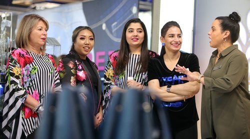 JASON HALSTEAD / WINNIPEG FREE PRESS

L-R: Nygard Winnipeg staff members Sandy ONeill, Dannica Reves, Zubina Sarao, Aman Khinda and Yadilka Tellez on March 15, 2019, at the Nygard fashion show in support of breast cancer research and to preview the companys new spring/summer fashions at the Nygard Fashion Park store on Kenaston Boulevard. (See Social Page)