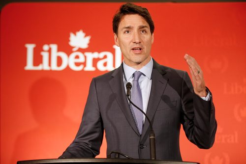 JOHN WOODS / WINNIPEG FREE PRESS
Prime Minister Justin Trudeau speaks to a room of supporters at a Liberal party donor appreciation event in Winnipeg Monday, March 25, 2019.