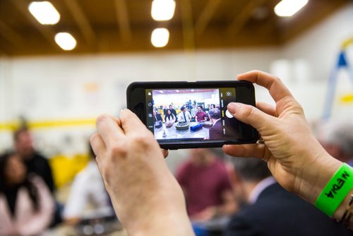 MIKAELA MACKENZIE / WINNIPEG FREE PRESS
Prime Minister Justin Trudeau speaks to students and officials while touring the Manitoba Institute of Trades and Technology in Winnipeg on Tuesday, March 26, 2019. 
Winnipeg Free Press 2019.