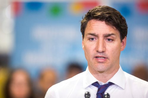 MIKAELA MACKENZIE / WINNIPEG FREE PRESS
Prime Minister Justin Trudeau announces the Canada Training Benefit and answers questions from the media at the Manitoba Institute of Trades and Technology in Winnipeg on Tuesday, March 26, 2019. 
Winnipeg Free Press 2019.